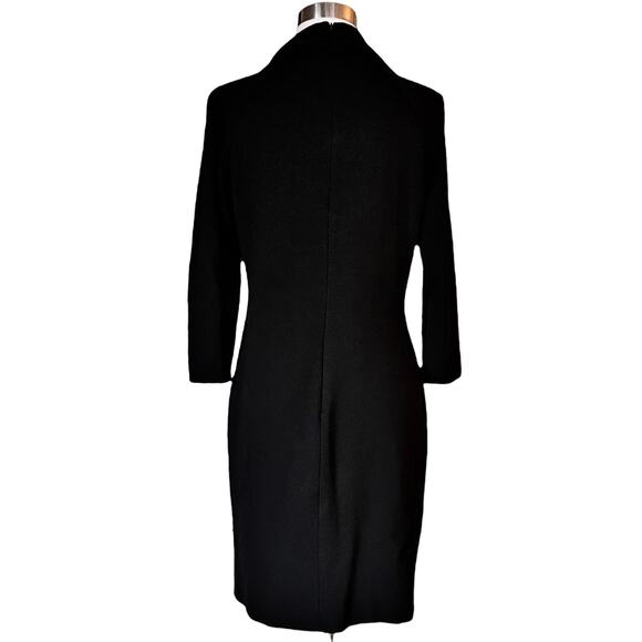 GIORGIO ARMANI Black Jersey Dress High Neck 3/4 Sleeves IT 44 Italy Medium 8 EUC - Picture 2 of 10